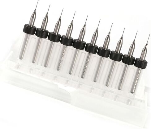 ثنائي الفينيل متعدد الكلور بيتس Micro Drill Bits مجموعة 10pcs كربيد CNC SMT أدوات لوحة دائرة الطباعة الحادة Tungsten الصلب الصلب الأبيض الصلب 0.1 مم إلى 1.4 ملم الحفر الدقة من PCB SMT CNC الحرف (0.1 مم) in Saudi Arabia