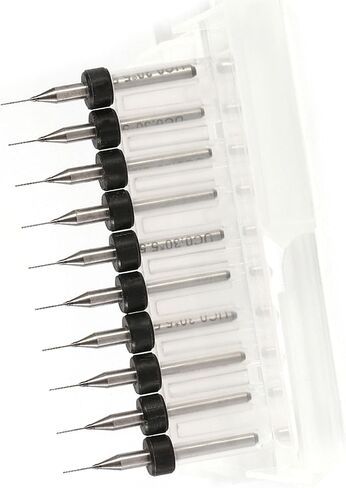 ثنائي الفينيل متعدد الكلور بيتس Micro Drill Bits مجموعة 10pcs كربيد CNC SMT أدوات لوحة دائرة الطباعة الحادة Tungsten الصلب الصلب الأبيض الصلب 0.1 مم إلى 1.4 ملم الحفر الدقة من PCB SMT CNC الحرف (0.1 مم) in Saudi Arabia