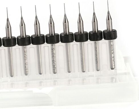 ثنائي الفينيل متعدد الكلور بيتس Micro Drill Bits مجموعة 10pcs كربيد CNC SMT أدوات لوحة دائرة الطباعة الحادة Tungsten الصلب الصلب الأبيض الصلب 0.1 مم إلى 1.4 ملم الحفر الدقة من PCB SMT CNC الحرف (0.1 مم) in Saudi Arabia