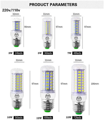 LED Light Bulbs-High Brightness, Energy-Efficient,Long-Lasting IIIumination Solution, Set of 1 (White, 48LED,G9) in Saudi Arabia