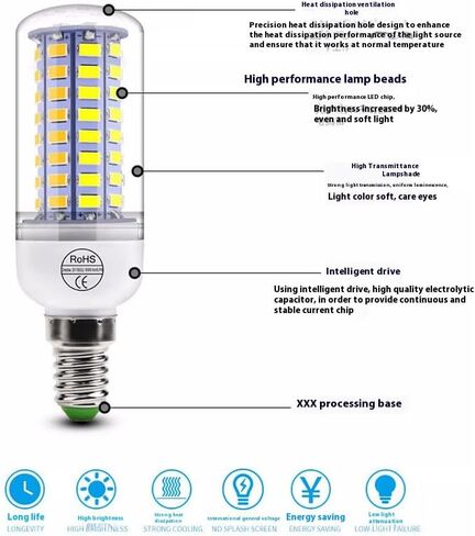 LED Light Bulbs-High Brightness, Energy-Efficient,Long-Lasting IIIumination Solution, Set of 1 (White, 48LED,G9) in Saudi Arabia