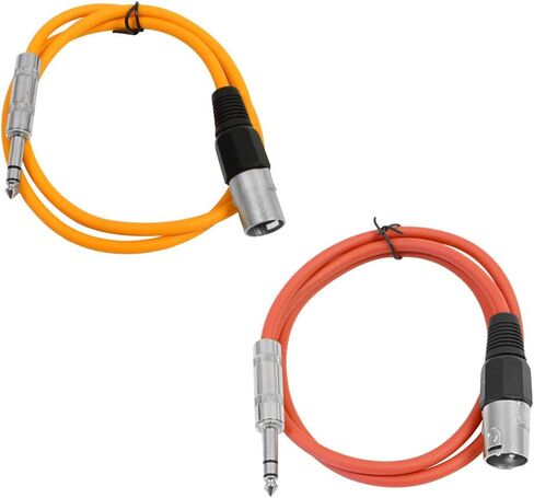 Seismic Audio - SATRXL-M3-2 Pack of 3 Foot 1/4 Inch TRS to XLR Male Patch Cables - Balanced - 3 Foot Patch Cord - Blue and Blue in Kuwait