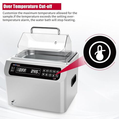 Per4mance الفولاذ المقاوم للصدأ معمل حمام المياه ، سعة 13 لتر سخان حمام الماء الحراري مع التحكم الدقيق في درجة الحرارة ، شاشة LED وقطع الإفراط في التجربة العلمية in Kuwait