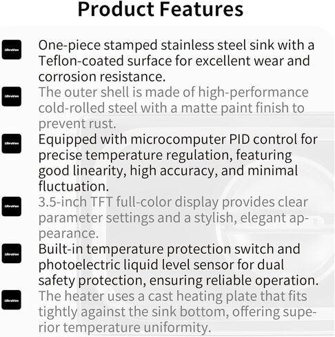 Water Bath,Thermostatic Water Baths,Liquid Level Alarm,Teflon-Coated Chamber,Excellent Temp Uniformity and high Precision,Capacity 5L,LWB-5 in Kuwait