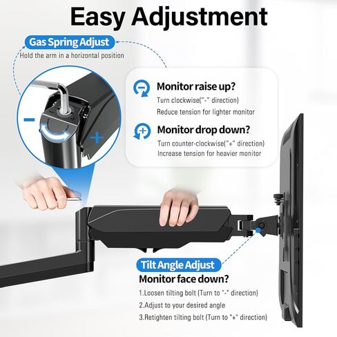 MOUNTUP Laptop Stand for Desk, 2-in-1 Monitor Mount with Laptop Tray Holds up to 19.8lbs, Adjustable Laptops Arm Mount for Max 17" Notebook & 32" Monitor, Laptops Desk Arm with Clamp/Grommet in Saudi Arabia