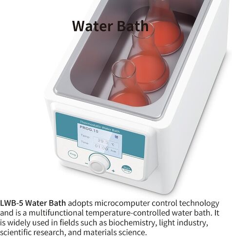 Water Bath,Thermostatic Water Baths,Liquid Level Alarm,Teflon-Coated Chamber,Excellent Temp Uniformity and high Precision,Capacity 5L,LWB-5 in Kuwait