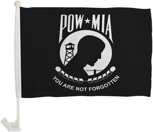 12x18 Powmia Pow Mia سجين War Car Window سيارة 12 "x18" العلم in Saudi Arabia