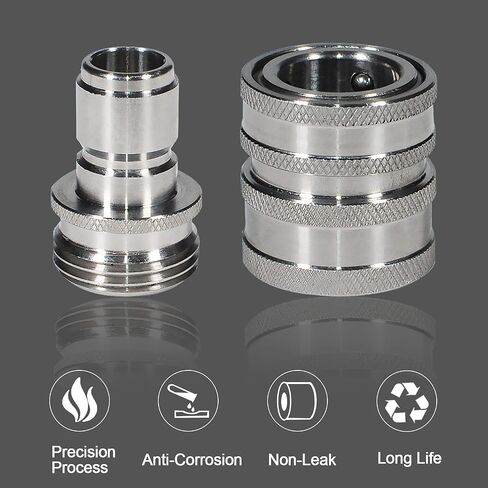 YAMATIC Stainless Steel Garden Hose Quick Connect Water Hose Fittings - 3/4" Thread - Durability and Leak Free Upgrade in Kuwait