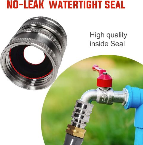 YAMATIC Stainless Steel Garden Hose Quick Connect Water Hose Fittings - 3/4" Thread - Durability and Leak Free Upgrade in Kuwait
