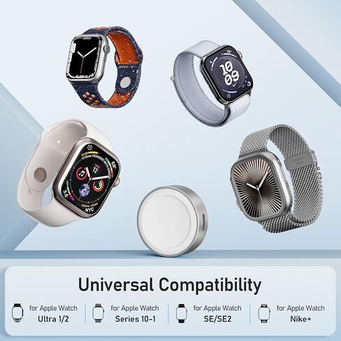 Elebase Apple Watch Charger,Magnetic Char-ger Adapter for Apple Watch,Portable Wireless iWatch Charger with USB C & iPhone Power Port,Compatible with iWatch Series 10 9 8 7 6,Ultra 2,SE,42/46/44mm in Kuwait