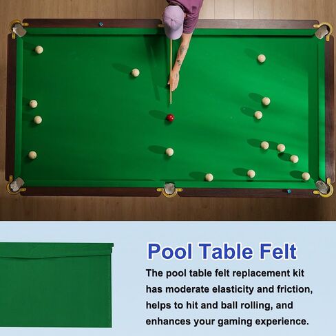 Billiard Cloth Pool Table Felt, Professional Felt Replacement Kit Fit for Home Clubs Bars Indoor Sports Games in Saudi Arabia