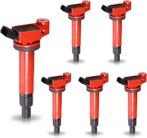 Coil Coil Pack UF267 FITs لـ V6 3.0L 3.3L متوافق مع 1999 2000 2001 2002 2003 2004 2005 2006 Lexus ES300 RX300 Toyota Avalon Camry Highlander Sienna Solara Lexus Rx400H Coils ، Set من 6 in Kuwait