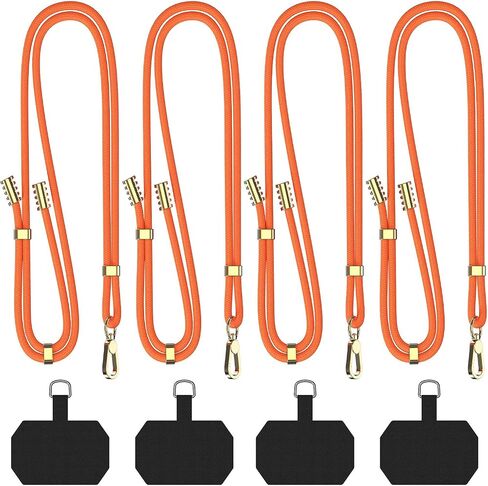 4 Sets Black Cell Phone Lanyard, Adjustable Crossbody Cell Phone Lanyard, Adjustable Anti Theft Phone Strap, Neck Lanyard for Keys ID Badges Phones Wallet etc. in Kuwait