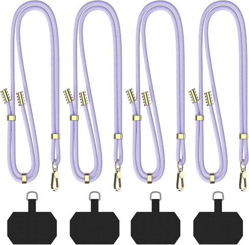4 Sets Black Cell Phone Lanyard, Adjustable Crossbody Cell Phone Lanyard, Adjustable Anti Theft Phone Strap, Neck Lanyard for Keys ID Badges Phones Wallet etc. in Kuwait