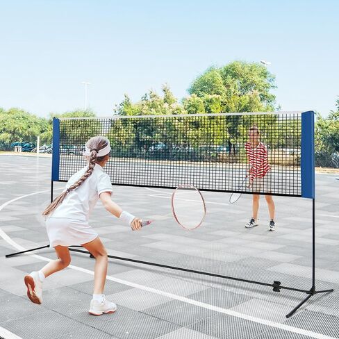 Goplus Portable Badminton Net Set, 10FT/ 14FT Volleyball Pickleball Net with 2.7FT-5FT Adjustable Height, 2 Shuttlecocks, Carrying Bag for Backyards, Beach, Driveway, Family Outdoor Game in Kuwait