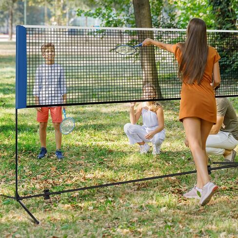 Goplus Portable Badminton Net Set, 10FT/ 14FT Volleyball Pickleball Net with 2.7FT-5FT Adjustable Height, 2 Shuttlecocks, Carrying Bag for Backyards, Beach, Driveway, Family Outdoor Game in Kuwait