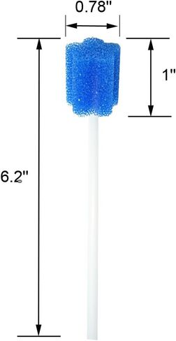 Disposable Oral Sponge Swabs Unflavored-Dental Sponge Swabsticks Unflavored for Mouth & Gum Cleaning 100 Counts (Blue Coarse) in Saudi Arabia