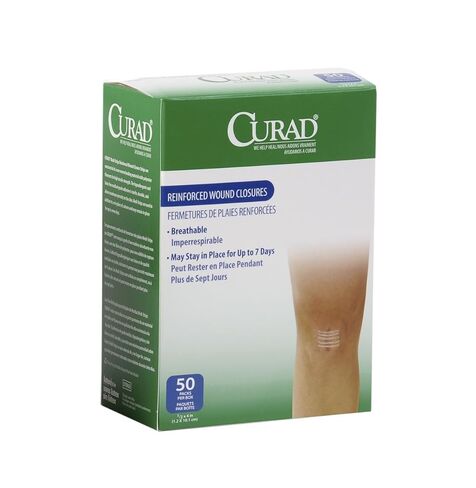CURAD Sterile Medi-Strips Reinforced Wound Closures, 1/2" x 4", Hypoallergenic, Pack of 6 Strips in Saudi Arabia