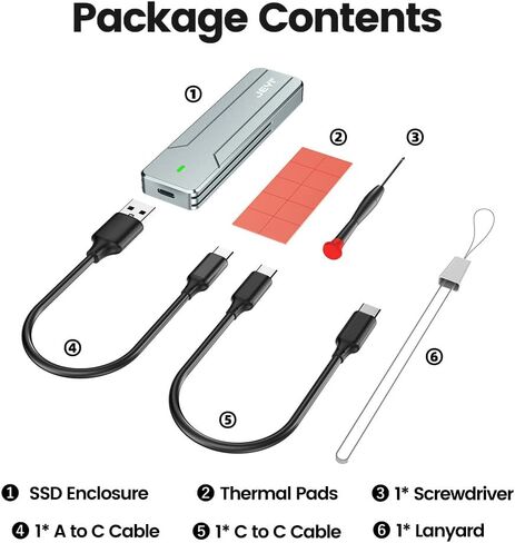 JEYI Quad Nvme Enclosure, 4-Bay RAID Enclosure, USB4 40Gbps to 4 M.2 SSD Enclosure, 40Gbps Transmission Speed SSD Enclosure Compatible with Thunderbolt 3/4 in Saudi Arabia