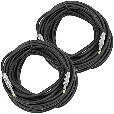 2 PACK PRO AUDIO 12 GA GAUGE 1/4 to 1/4 mono PA DJ speaker cable wire 25 foot in Saudi Arabia