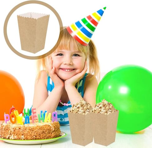 Bestoyard 50pcs صناديق الفشار الورقية ، 5.3 × 3.5 بوصة حاويات الوجبات الخفيفة الفردية ، وتصميم مفتوح مقاوم للزيوت قابلة لإعادة الاستخدام لليالي السينم in Saudi Arabia