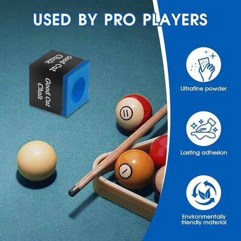 Nano Pool Cue Chalk – Professional Billiard Chalk Set, Bulk Packs Available (12PCS / 24PCS / 144PCS), Long-Lasting Grip, Anti-Miscue, Low Deflection Cue Tip Chalk in Kuwait