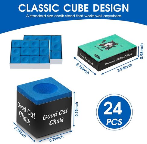 Nano Pool Cue Chalk – Professional Billiard Chalk Set, Bulk Packs Available (12PCS / 24PCS / 144PCS), Long-Lasting Grip, Anti-Miscue, Low Deflection Cue Tip Chalk in Kuwait