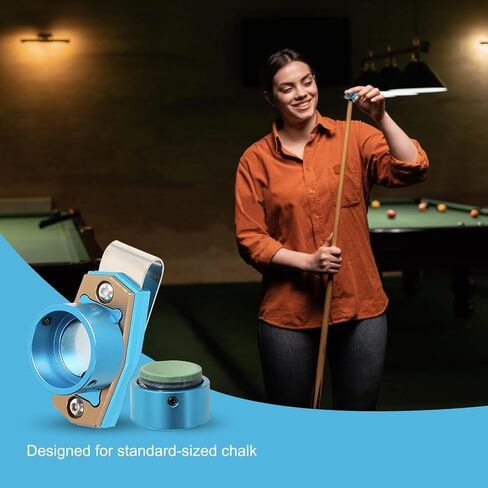 Magnetic Pool Chalk Holder,Portable Pool Cue Chalk Holder with Fixed Clip,Aluminum Alloy Billiard Chalk Holder,Chalk Holder Pool Billiards Accessories and Equipment in Saudi Arabia