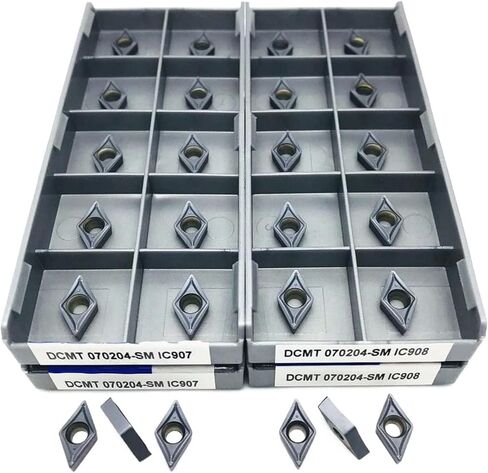 أدوات مخرطة مخرطة Carbide القابلة للفهرسة DCMT0704 SM IC907 IC908 Carbide أدوات تحول المعادن الخارجية أدوات مخرطة CNC (الحجم: DCMT070204 SM IC907) in Kuwait