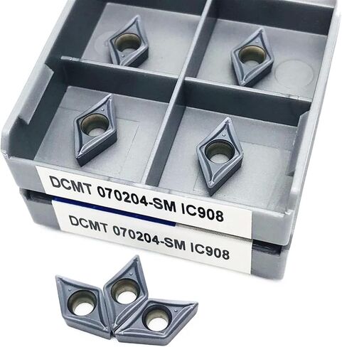 أدوات مخرطة مخرطة Carbide القابلة للفهرسة DCMT0704 SM IC907 IC908 Carbide أدوات تحول المعادن الخارجية أدوات مخرطة CNC (الحجم: DCMT070204 SM IC907) in Kuwait