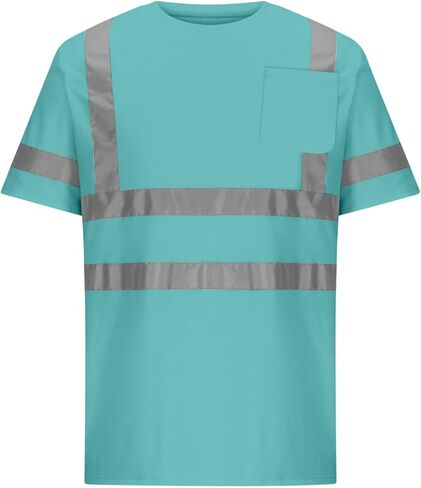 Mens Class 3 قمصان عالية الوضوح Hi Vis Therts Lemency Safety Safety Therts قصيرة الأكمام الجافة السريعة قمم العمل in Kuwait