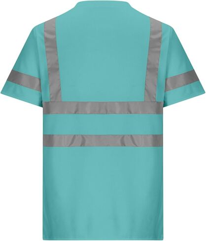 Mens Class 3 قمصان عالية الوضوح Hi Vis Therts Lemency Safety Safety Therts قصيرة الأكمام الجافة السريعة قمم العمل in Kuwait