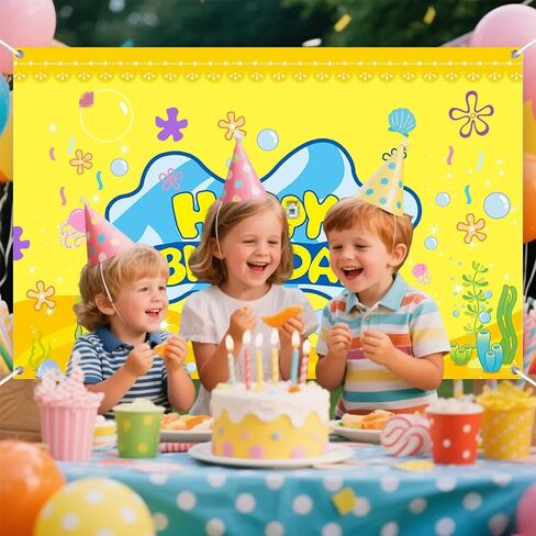 زخارف حفلة عيد ميلاد كربون كارتون لطيف للأطفال - الدعائم المتينة لافتة كشك الصور ، خلفية لوازم الحفلات (39x59 بوصة / 100x150 سم) in Kuwait