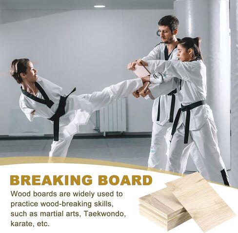 PATIKIL Wood Breaking Board 3mm 6mm Thick, 20 Pack Karate Martial Arts Boards Wooden Kick Board Training Accessory for Adult Taekwondo Punching Karate Practice Performing in Saudi Arabia