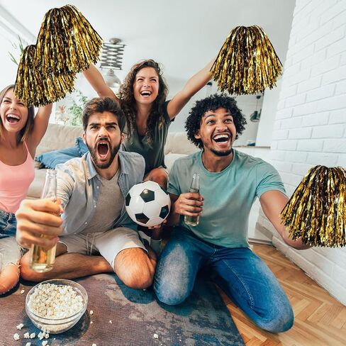 Thenshop التشجيع بوم بومس 2 حزمة المشجع فرقة حماسية متعة pompoms تهتف اليد الزهور بومبومات المعاد in Kuwait