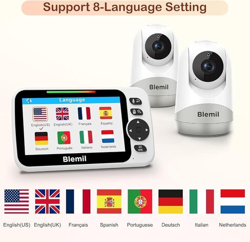 Upgrade Video Baby Monitor with Camera and Audio 6" Large Screen, 35-Hrs Battery, No WiFi Baby Monitor, Remote Pan/Tilt/Zoom Camera, 2-Way Talk, Night Vision, Temperature, 1000ft Range in Saudi Arabia