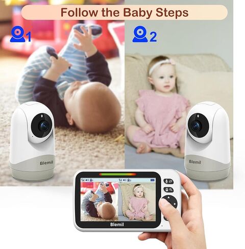 Upgrade Video Baby Monitor with Camera and Audio 6" Large Screen, 35-Hrs Battery, No WiFi Baby Monitor, Remote Pan/Tilt/Zoom Camera, 2-Way Talk, Night Vision, Temperature, 1000ft Range in Saudi Arabia