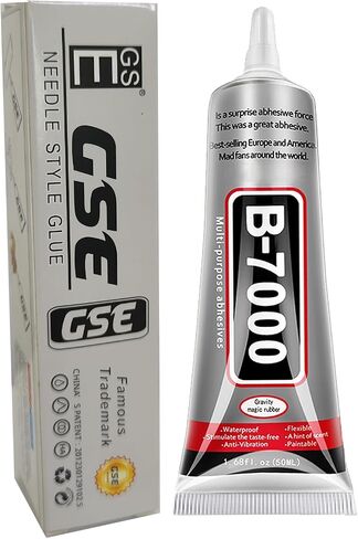 غراء مجوهرات B7000 لصناعة المجوهرات، FITTDYHE قطعتان 50 مل/1.69 أونصة سائلة غراء شفاف من حجر الراين غراء قماشي، لاصق فائق متعدد الأغراض B-7000 غراء لإصلاح الهاتف سحر زجاجي من الخشب in Kuwait