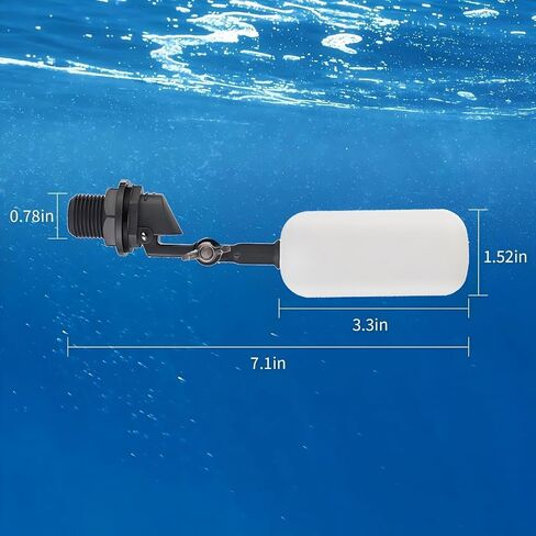 YajuPavilion"1/2 Inch AquaPulse Automatic Water Filler – Adjustable Float Ball Valve for Ponds & Livestock Troughs – Automatic Water Level Control – Durable Plastic – Easy Install (3-Pack)" in Saudi Arabia