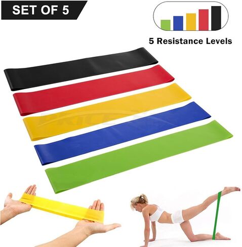 Core Exercise Sliders, Dual Sided Gliding Discs & Exercise Resistance Loop Bands & Pounch for Legs Butt Forearm Stretching Physical Therapy Use on Carpet or Hardwood Floors Home Ab Workout in Saudi Arabia
