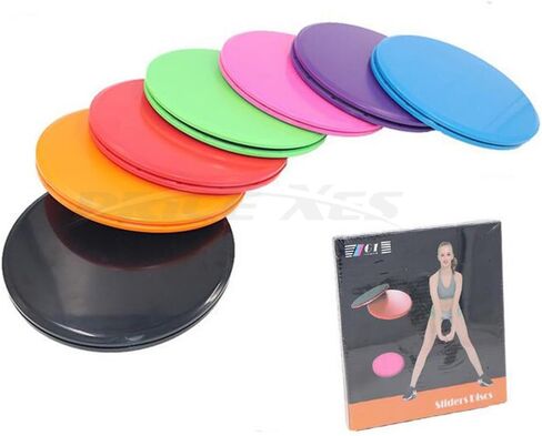 Core Exercise Sliders, Dual Sided Gliding Discs & Exercise Resistance Loop Bands & Pounch for Legs Butt Forearm Stretching Physical Therapy Use on Carpet or Hardwood Floors Home Ab Workout in Saudi Arabia