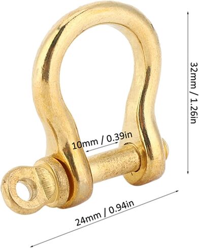 2PCS BRASS D RING MORKLALES ، 0.39in مقشود مفتاح ، مقفلة مرساة ذهبية ، فوب ، نوع U نوع في القيد ، مشبك حدوة الحصان المصغرة المحمولة لخطاف المفتاح 10 ملم in Saudi Arabia