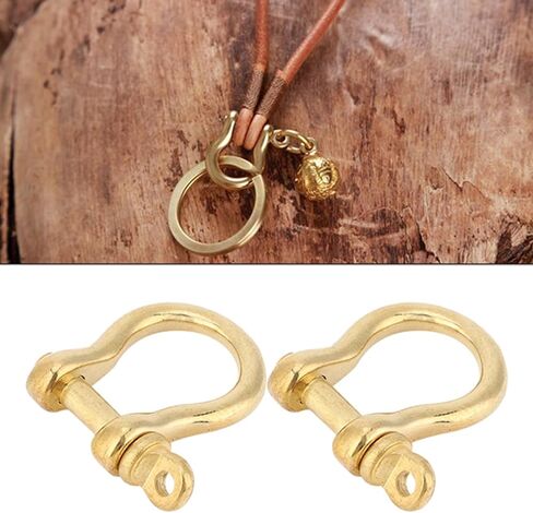 2PCS BRASS D RING MORKLALES ، 0.39in مقشود مفتاح ، مقفلة مرساة ذهبية ، فوب ، نوع U نوع في القيد ، مشبك حدوة الحصان المصغرة المحمولة لخطاف المفتاح 10 ملم in Saudi Arabia