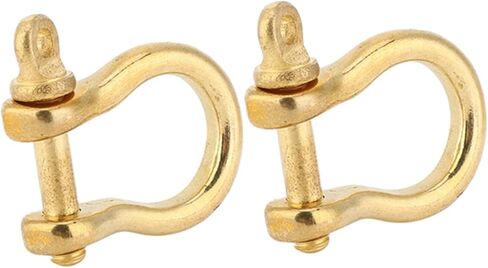 2PCS BRASS D RING MORKLALES ، 0.39in مقشود مفتاح ، مقفلة مرساة ذهبية ، فوب ، نوع U نوع في القيد ، مشبك حدوة الحصان المصغرة المحمولة لخطاف المفتاح 10 ملم in Saudi Arabia