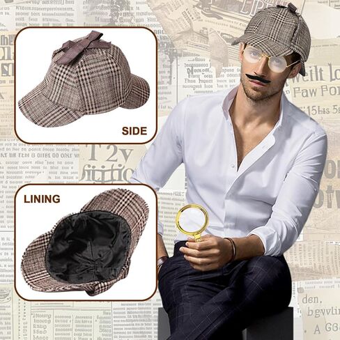 Detective Costume 11pc Accessories Set, Detective Hat Dress up Costume for Adults Men Women, Halloween Spy Costumes in Saudi Arabia