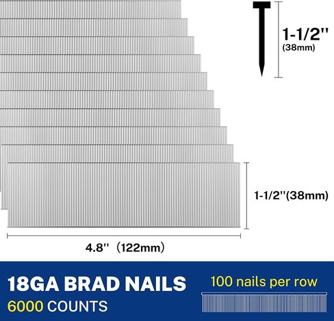 WORKPRO 1-1/2" 18 Gauge Brad Nails, 6000 Count Universal Brad Nails for Pneumatic, Electric Brad Nailer in Saudi Arabia