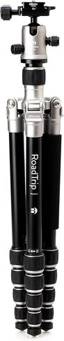 Benro Mefoto Roadtrip Travel Tripod و Ballhead و Monopod باللون الأسود ، 1 سلسلة من الألومنيوم ، 4 أقسام أرجل ، أقفال الساق الملتوية ، حالة حمل مبطنة (BMRTABLK) in Kuwait