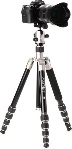 Benro Mefoto Roadtrip Travel Tripod و Ballhead و Monopod باللون الأسود ، 1 سلسلة من الألومنيوم ، 4 أقسام أرجل ، أقفال الساق الملتوية ، حالة حمل مبطنة (BMRTABLK) in Kuwait