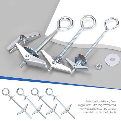 Glarks 15pcs M4 × 75 مم على شكل حرف O مراسي تبديل البراغي على شكل O على شكل حوائط جافة ، براغي تبديل ، مرساة الفراشة ، براغي جناح تبديل الزنبرك للسقف ، الصخور ، الجدار المجوف in Saudi Arabia