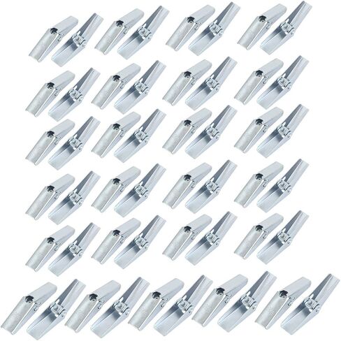 uxcell 3/16-inch Dia Female Thread Spring Loaded Hollow Wall Anchor Toggle Wing Nut 50pcs in Saudi Arabia